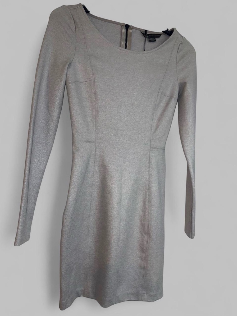 Silver Long-Sleeve Sheath Dress - Women's